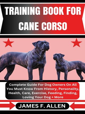 cover image of TRAINING BOOK FOR CANE CORSO